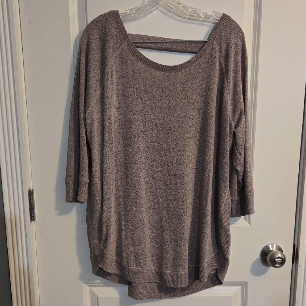 Maurices Pink Heathered Knit Sweater in Gray